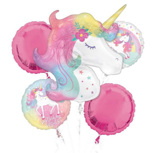 Enchanted Unicorn Foil Balloon Bouquet, 5pc