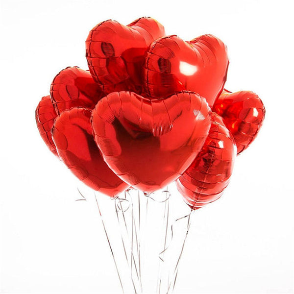 Red Heart Balloon Bouquet 10pcs - Balloonice