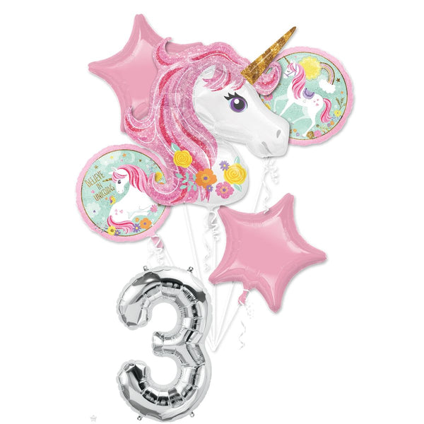 Unicorn Bouquets Balloons for 3rd Birthday - Balloonice