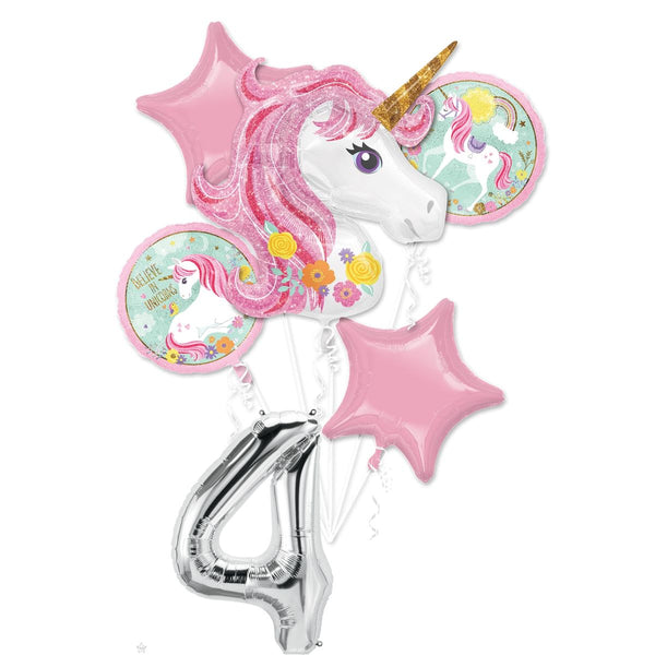 Unicorn Bouquets Balloons for 4th Birthday - Balloonice