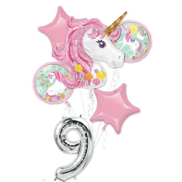 Unicorn Bouquets Balloons for 9th Birthday